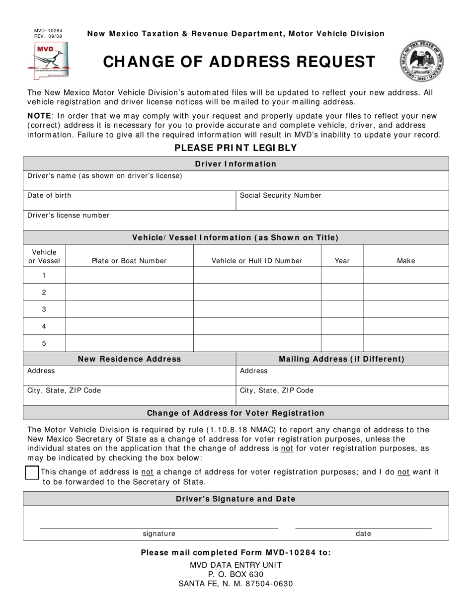 Form MVD-10284 - Fill Out, Sign Online and Download Fillable PDF, New ...