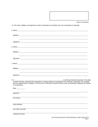 Form 0011 Articles of Incorporation Benefit Corporation - Statutory Close Corporation - South Carolina, Page 3