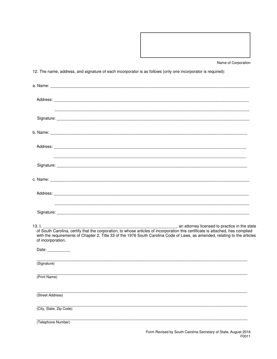 Form 0011 - Fill Out, Sign Online and Download Printable PDF, South ...