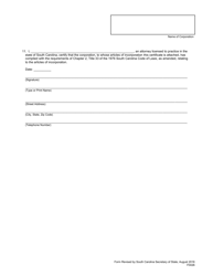 Form 0026 Articles of Incorporation Statutory Close Corporation - South Carolina, Page 4