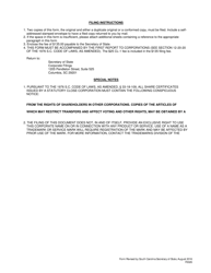 Form 0026 Articles of Incorporation Statutory Close Corporation - South Carolina, Page 5