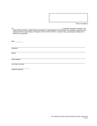 Form 0137 Articles of Incorporation Professional Corporation - Statutory Close Corporation - South Carolina, Page 4
