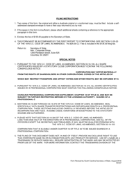 Form 0137 Articles of Incorporation Professional Corporation - Statutory Close Corporation - South Carolina, Page 5