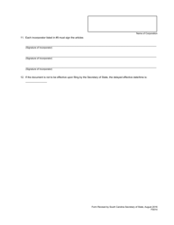 Form 0014 Articles of Incorporation for Nonprofit Corporation - Domestic - South Carolina, Page 4