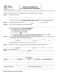 Form SCC619 Articles of Incorporation of a Virginia Stock Corporation - Virginia, Page 2