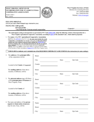 Document preview: Form CAD-1 West Virginia Articles of Incorporation for an Agricultural Cooperative Association - West Virginia