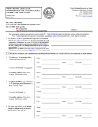 Form CAD-1 &quot;West Virginia Articles of Incorporation for an Agricultural Cooperative Association&quot; - West Virginia