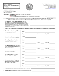 Form CD-1 &quot;West Virginia Articles of Incorporation&quot; - West Virginia