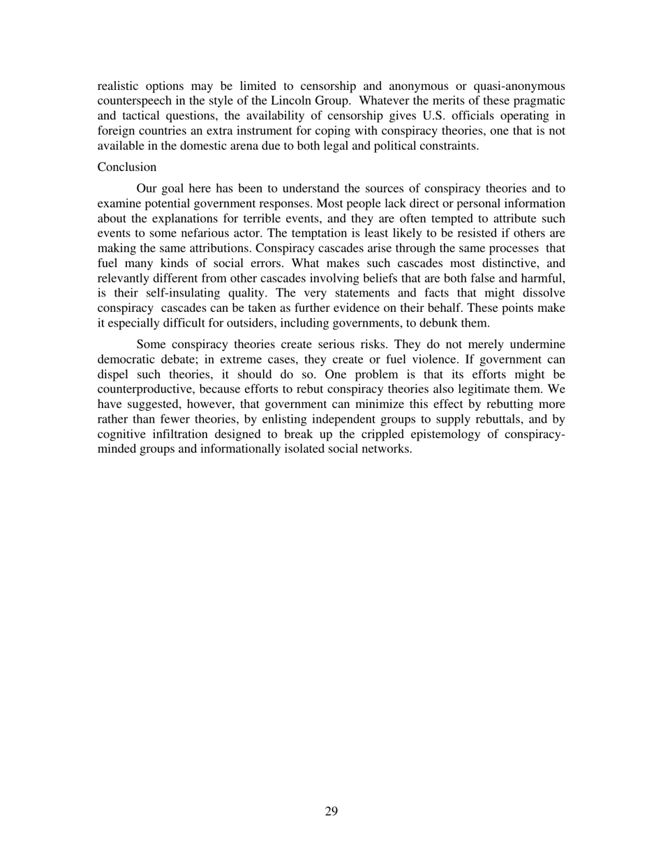 Conspiracy Theories - Cass R. Sunstein, Adrian Vermeule, Page 29