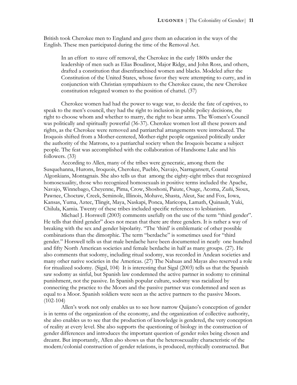 The Coloniality of Gender - Maria Lugones, Page 11