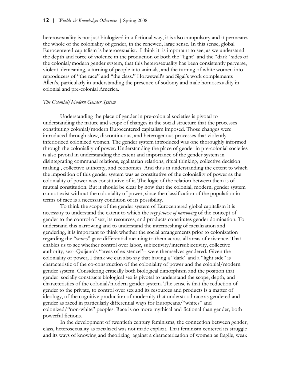 The Coloniality of Gender - Maria Lugones, Page 12