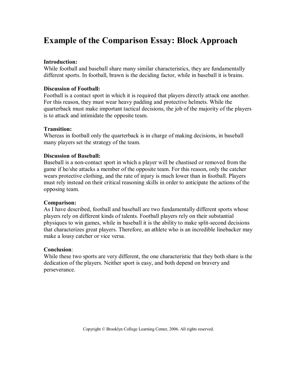 Comparison Essay Block Approach Download Printable PDF Templateroller   Page 2 Thumb 950 