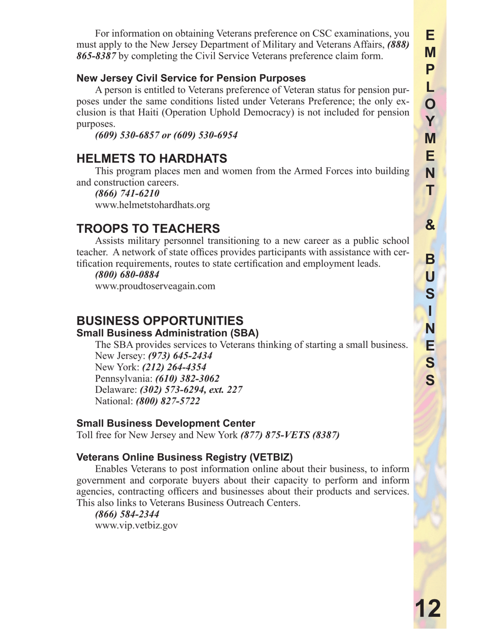 New Jersey Veterans Benefits Guide - New Jersey, Page 13