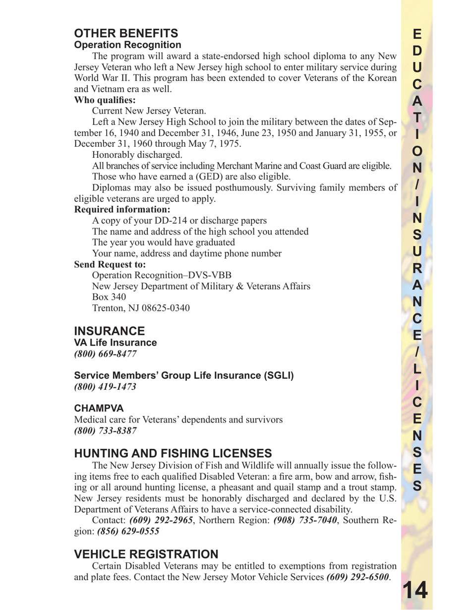 New Jersey Veterans Benefits Guide - New Jersey, Page 15