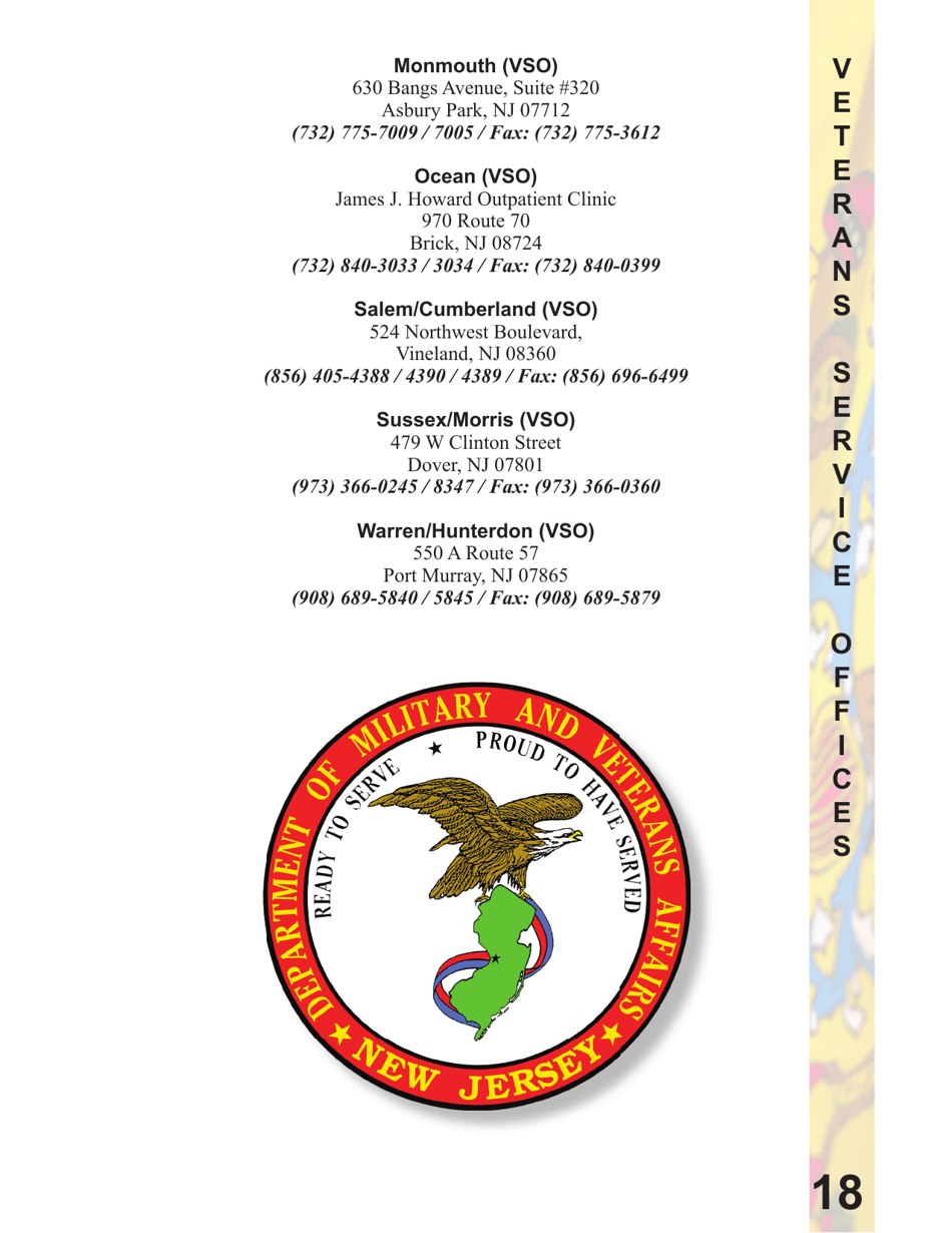 New Jersey Veterans Benefits Guide - New Jersey, Page 19