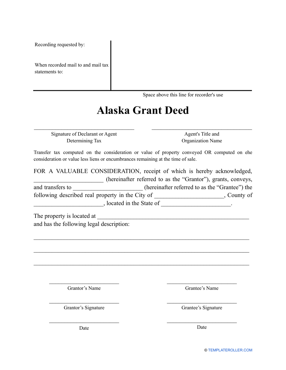 Grant Deed Form - Alaska, Page 1