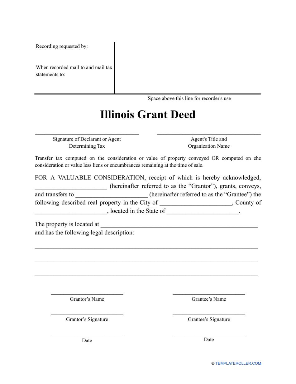 Grant Deed Form - Illinois, Page 1