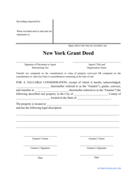 Grant Deed Form - New York