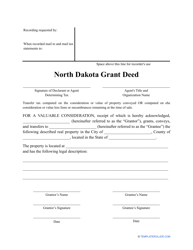 Grant Deed Form - North Dakota
