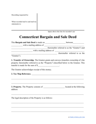 Document preview: Bargain and Sale Deed Form - Connecticut