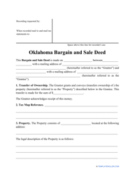 Bargain and Sale Deed Form - Oklahoma