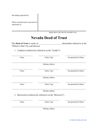 &quot;Deed of Trust Form&quot; - Nevada