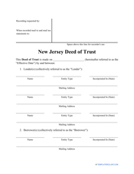 &quot;Deed of Trust Form&quot; - New Jersey
