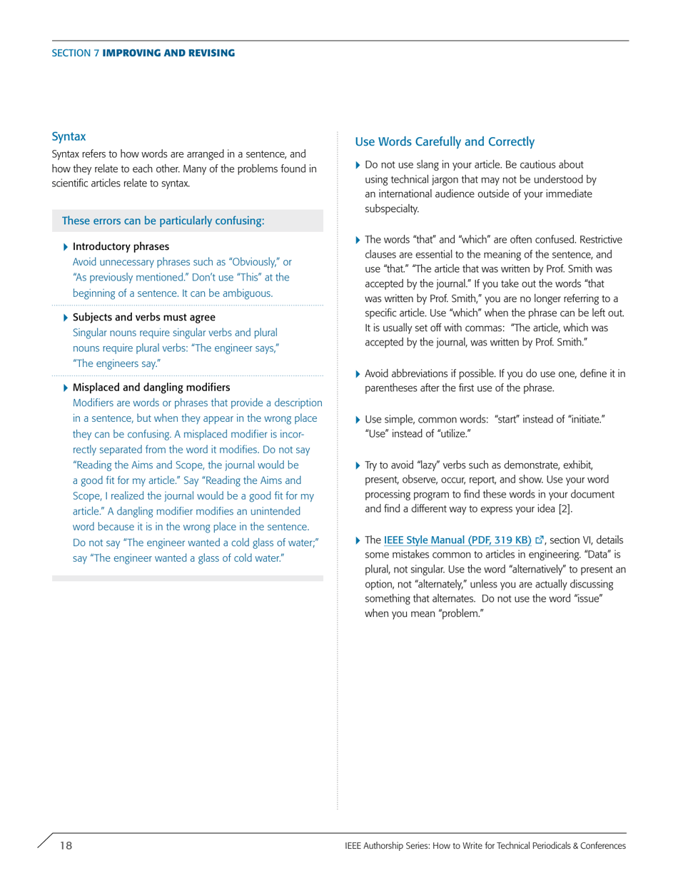 Ieee Authorship Series: How to Write for Technical Periodicals  Conferences, Page 20
