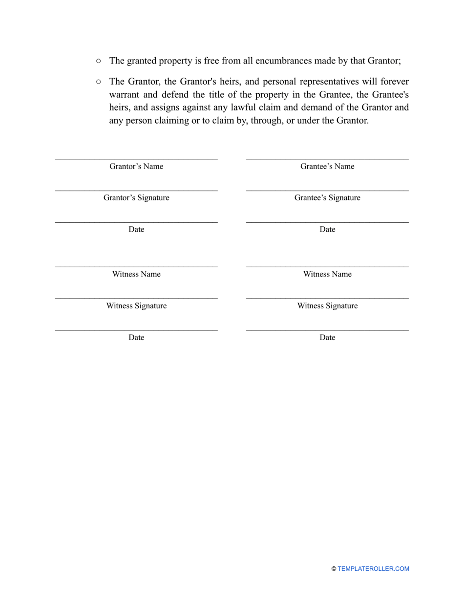 Special Warranty Deed Form - South Dakota, Page 2
