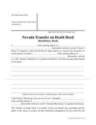 Transfer on Death Deed Form - Nevada