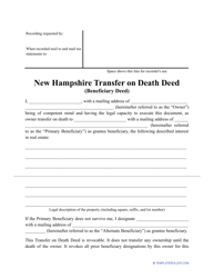 &quot;Transfer on Death Deed Form&quot; - New Hampshire
