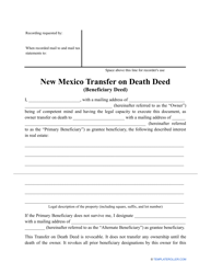 Transfer on Death Deed Form - New Mexico
