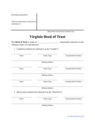 Deed of Trust Form - Virginia