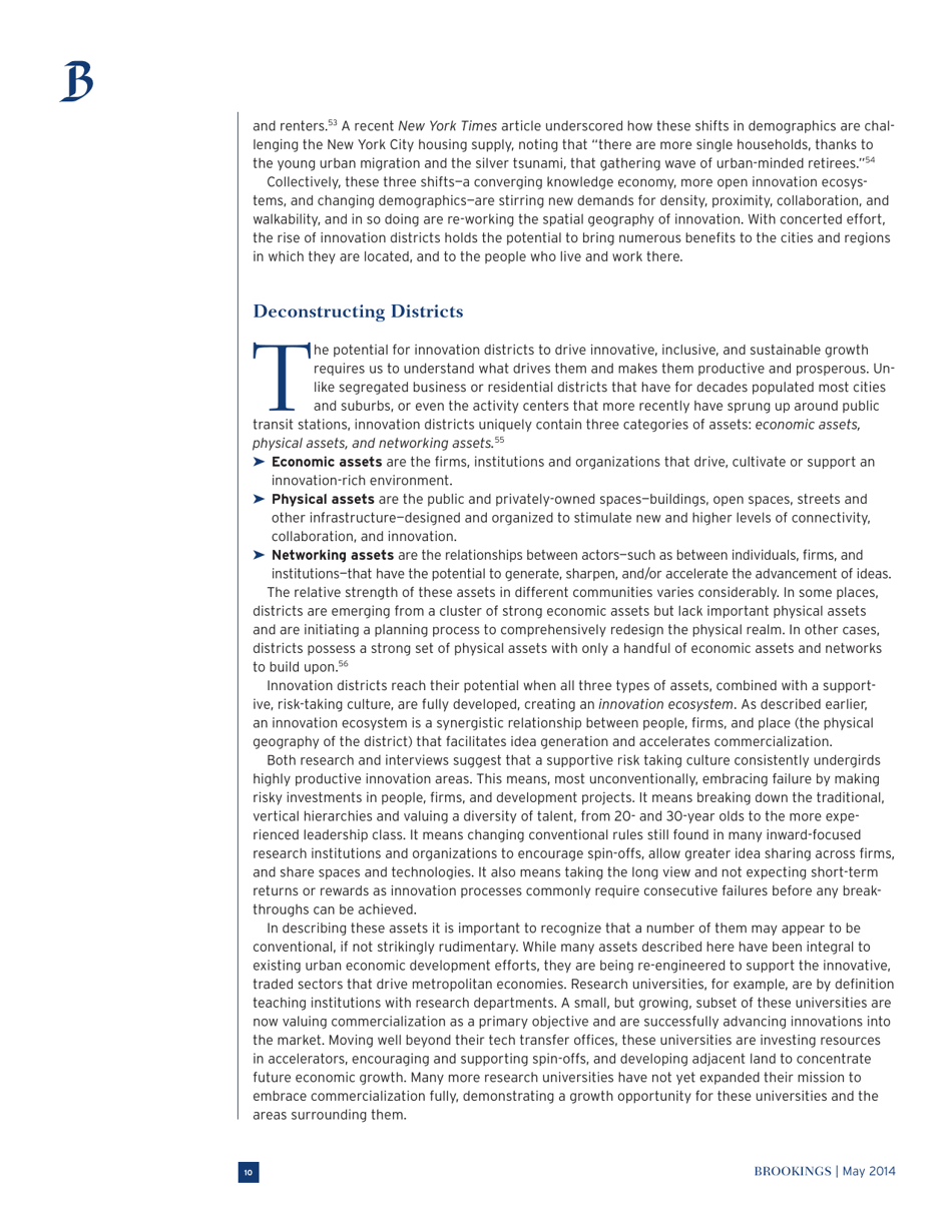 The Rise of Innovation Districts: a New Geography of Innovation in America - Bruce Katz and Julie Wagner, Page 10