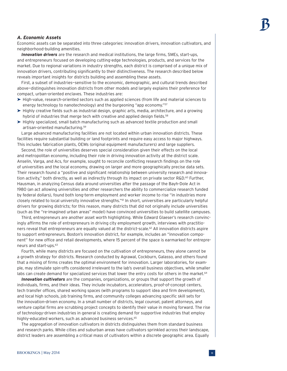 The Rise of Innovation Districts: a New Geography of Innovation in America - Bruce Katz and Julie Wagner, Page 11