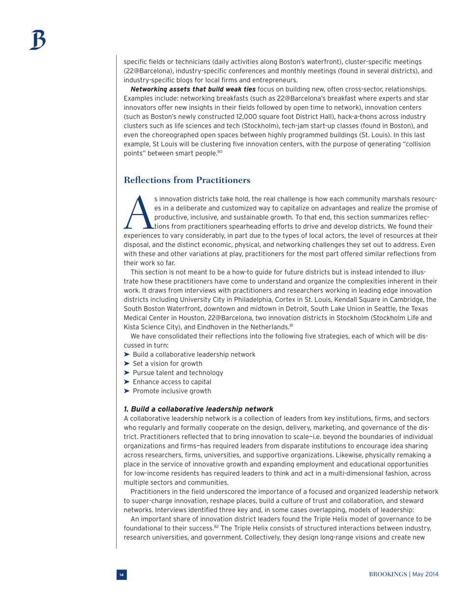 The Rise of Innovation Districts: a New Geography of Innovation in America - Bruce Katz and Julie Wagner, Page 14