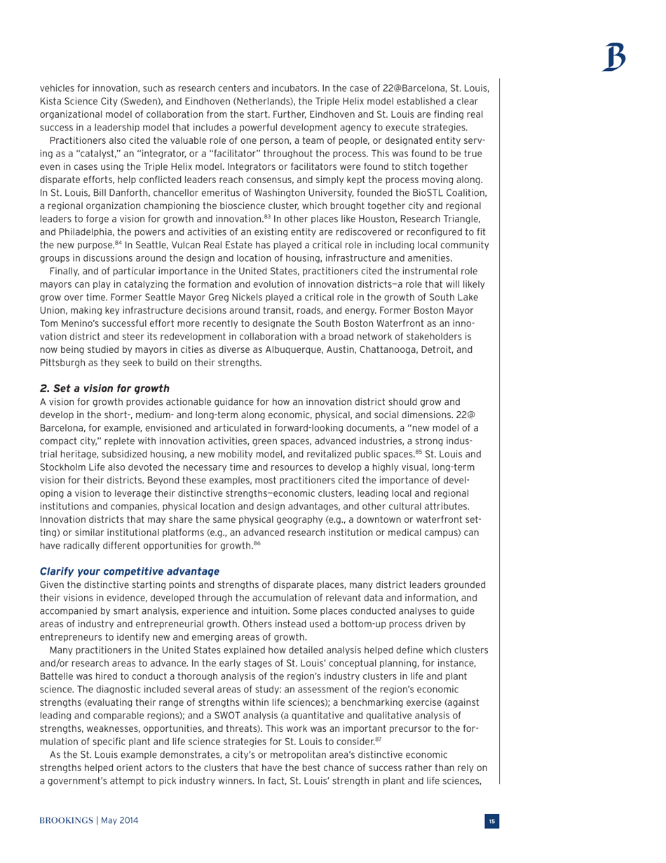 The Rise of Innovation Districts: a New Geography of Innovation in America - Bruce Katz and Julie Wagner, Page 15