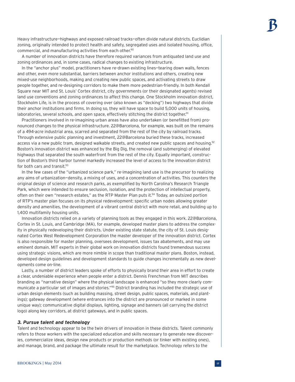 The Rise of Innovation Districts: a New Geography of Innovation in America - Bruce Katz and Julie Wagner, Page 17