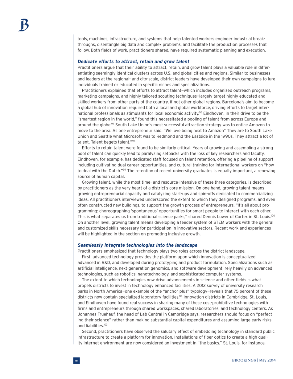 The Rise of Innovation Districts: a New Geography of Innovation in America - Bruce Katz and Julie Wagner, Page 18