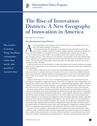The Rise of Innovation Districts: a New Geography of Innovation in America - Bruce Katz and Julie Wagner