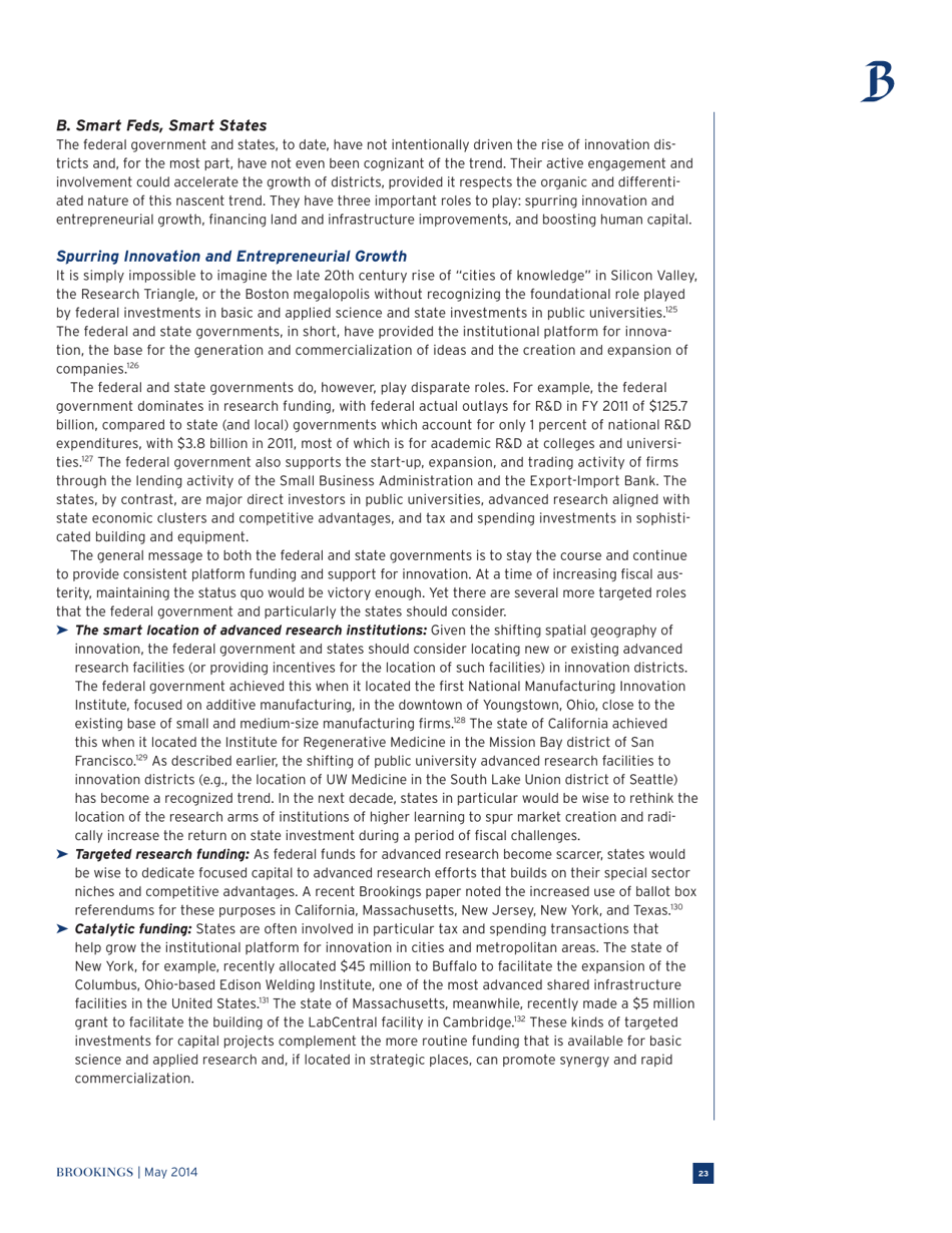 The Rise of Innovation Districts: a New Geography of Innovation in America - Bruce Katz and Julie Wagner, Page 23