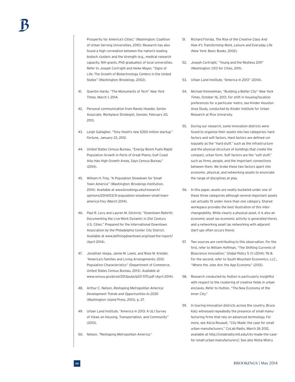 The Rise of Innovation Districts: a New Geography of Innovation in America - Bruce Katz and Julie Wagner, Page 28