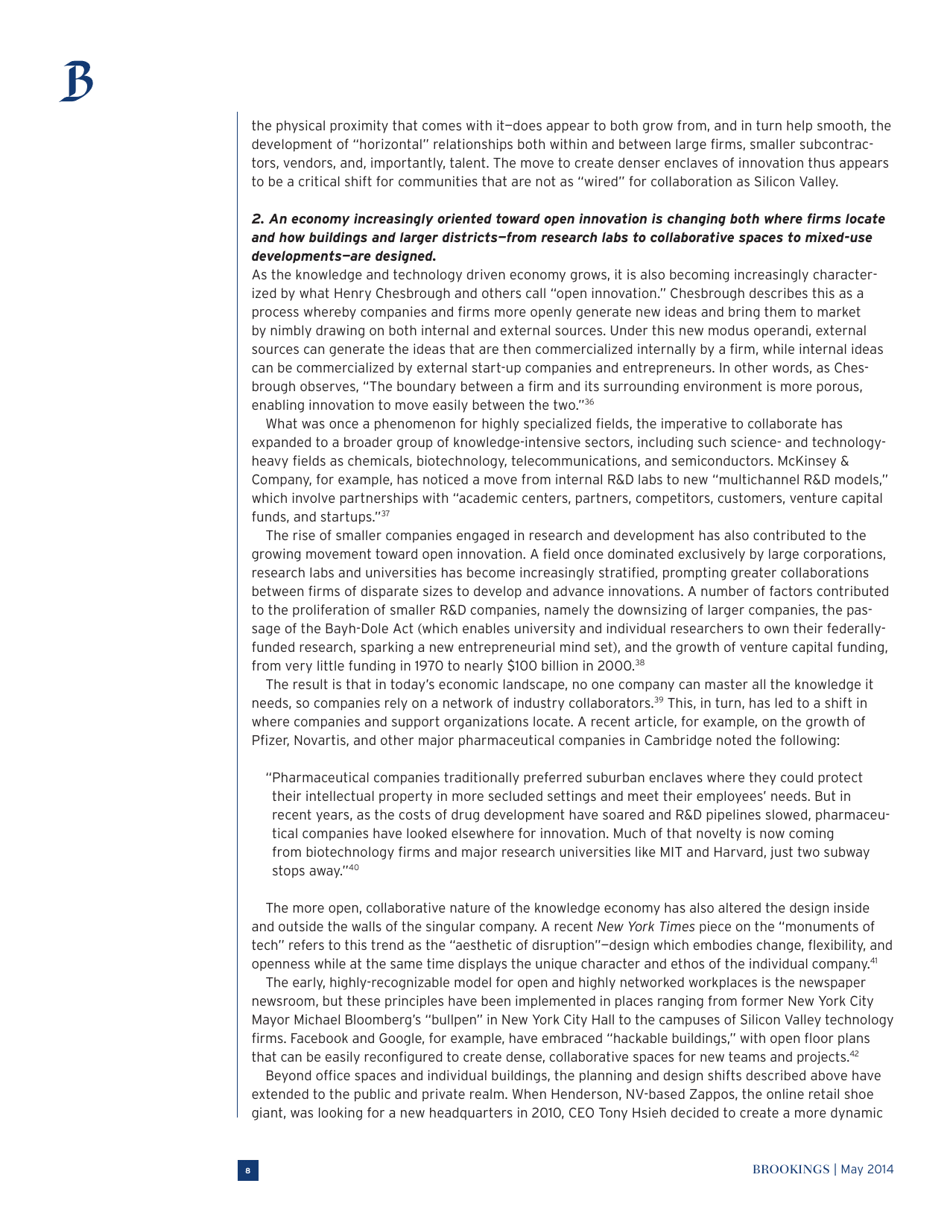 The Rise of Innovation Districts: a New Geography of Innovation in America - Bruce Katz and Julie Wagner, Page 8