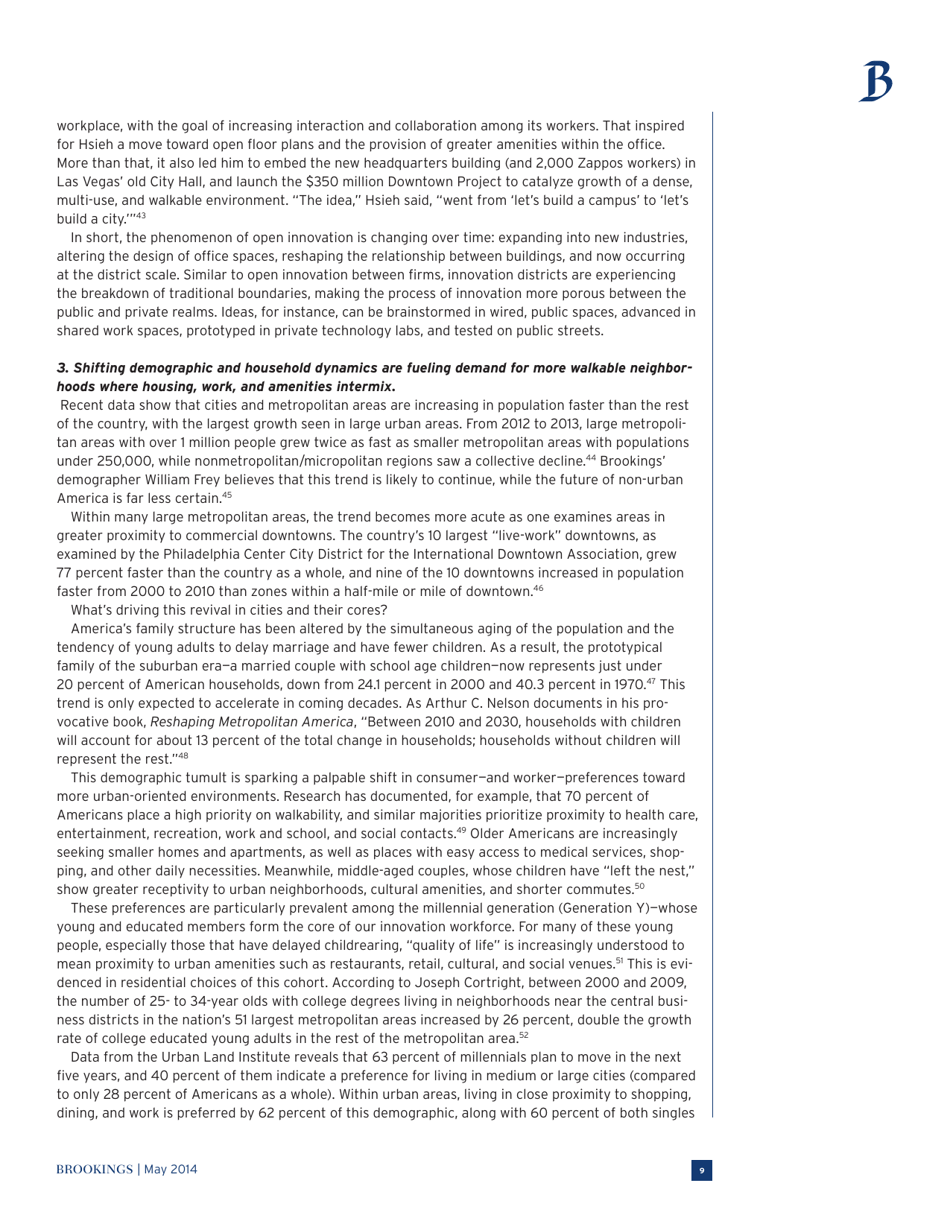 The Rise of Innovation Districts: a New Geography of Innovation in America - Bruce Katz and Julie Wagner, Page 9