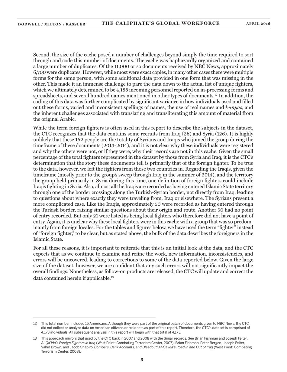 The Caliphates Global Workforce: an Inside Look at the Islamic States Foreign Fighter Paper Trail - Combating Terrorism Center at West Point, Page 11
