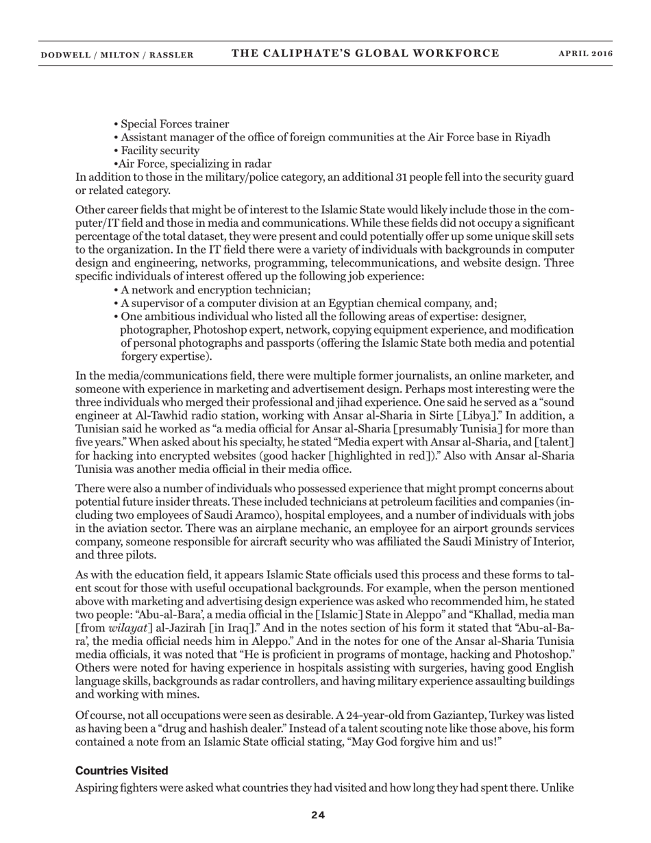 The Caliphates Global Workforce: an Inside Look at the Islamic States Foreign Fighter Paper Trail - Combating Terrorism Center at West Point, Page 32