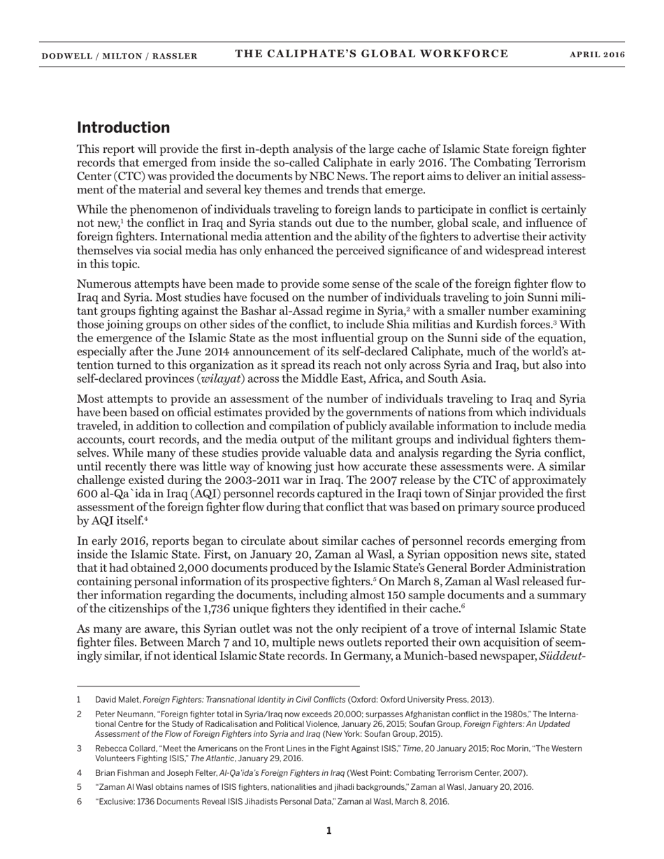 The Caliphates Global Workforce: an Inside Look at the Islamic States Foreign Fighter Paper Trail - Combating Terrorism Center at West Point, Page 9