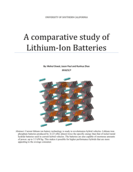 A Comparative Study of Lithum-Ion Batteries - University of Southern California