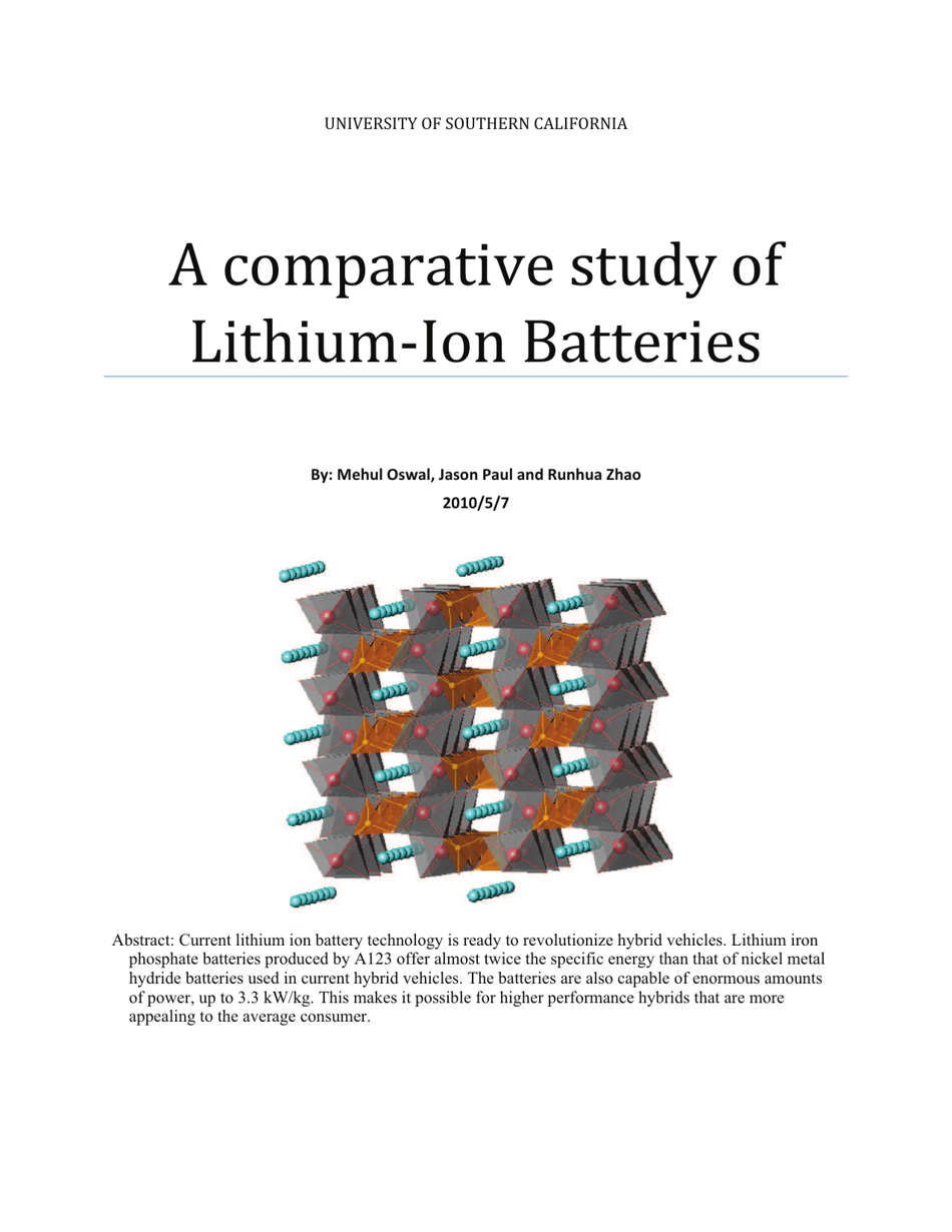 A Comparative Study of Lithium-Ion Batteries Illustration