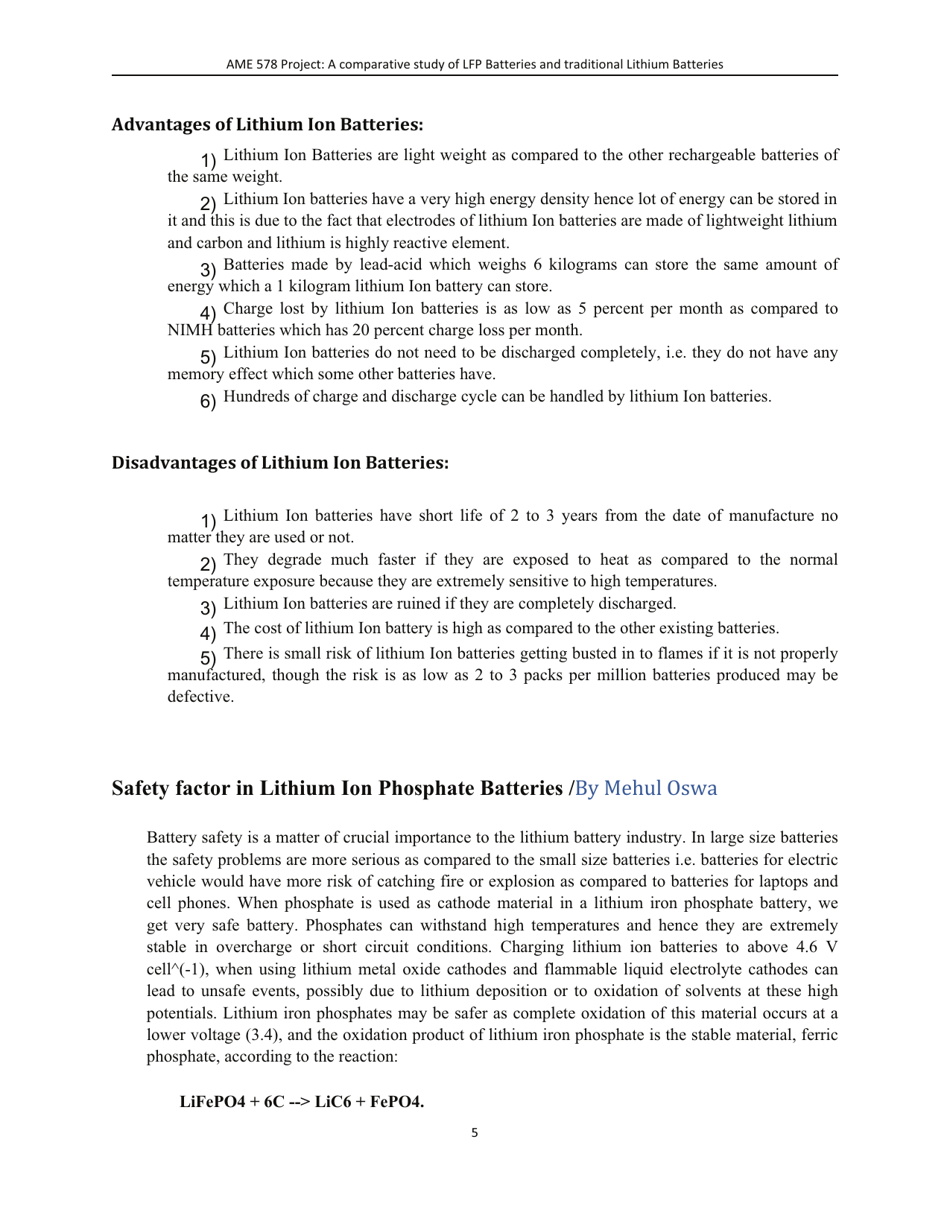 A Comparative Study of Lithum-Ion Batteries - University of Southern California, Page 8